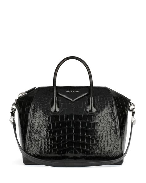 givenchy antigona medium genuine crocodile satchel bag black|givenchy antigona mini tote bag.